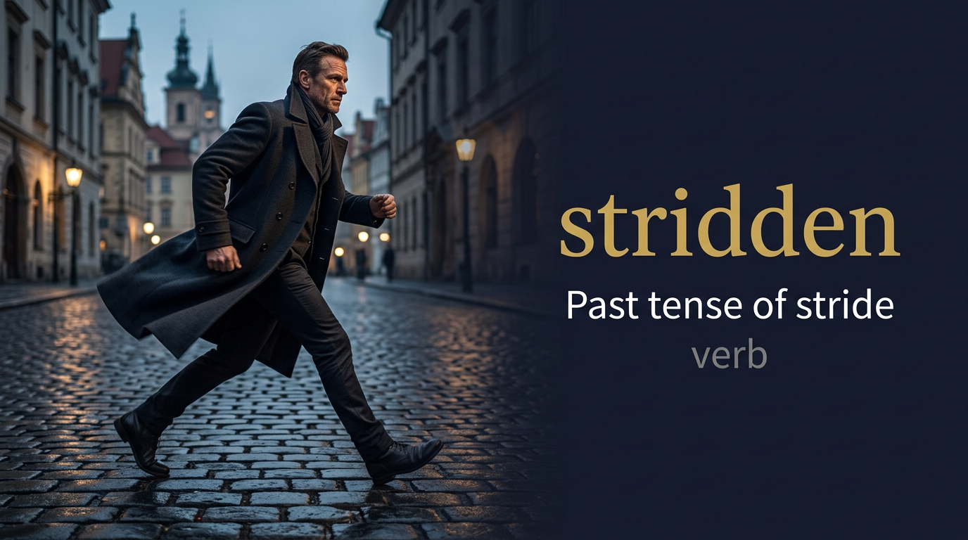 صورة توضيحية لمعنى كلمة Stridden (مشى بخطوات)