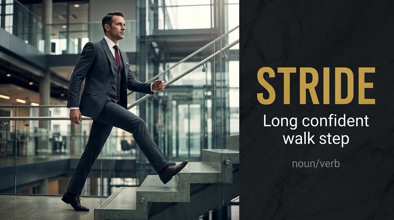 صورة توضيحية لمعنى كلمة Stride (خطوة طويلة)