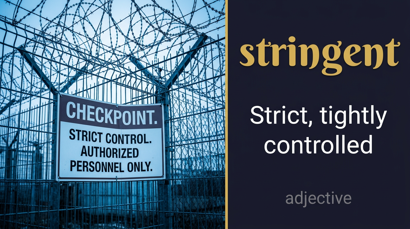 صورة توضيحية لمعنى كلمة Stringent (صارم ومُتشدد)