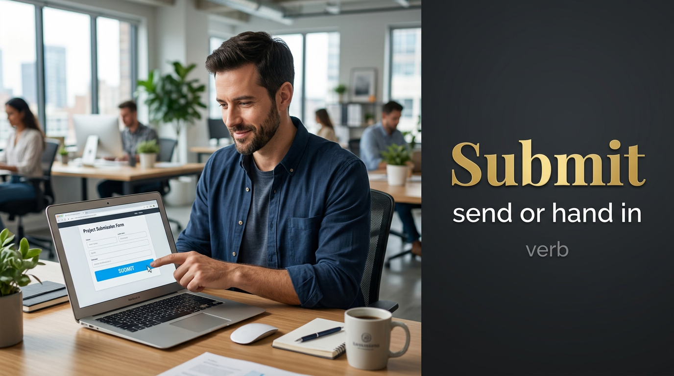Submit — illustrated meaning of the English word Submit on GL Dictionary