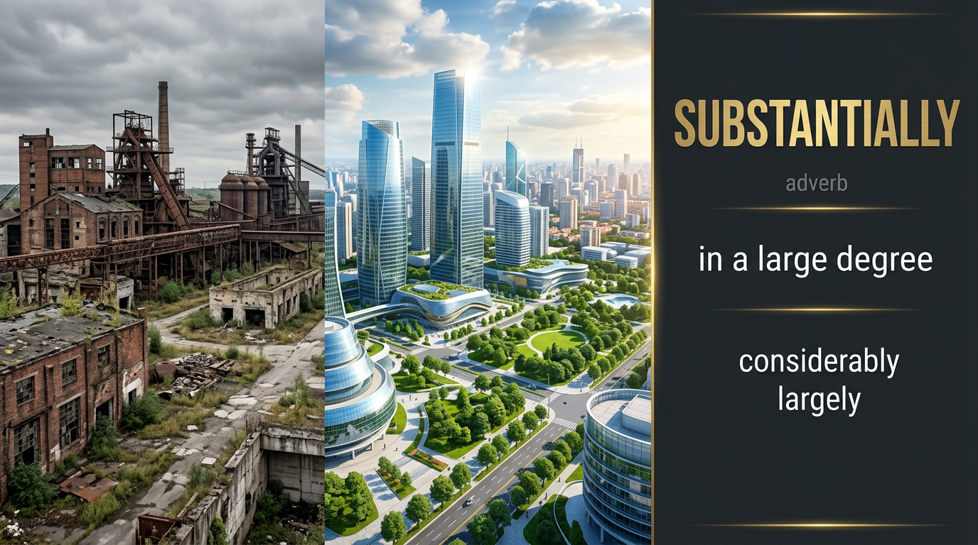 صورة توضيحية لمعنى كلمة Substantially (بشكل كبير)