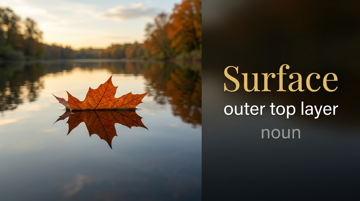 Surface (السطح الخارجي) — illustrated meaning of the English word Surface on GL Dictionary