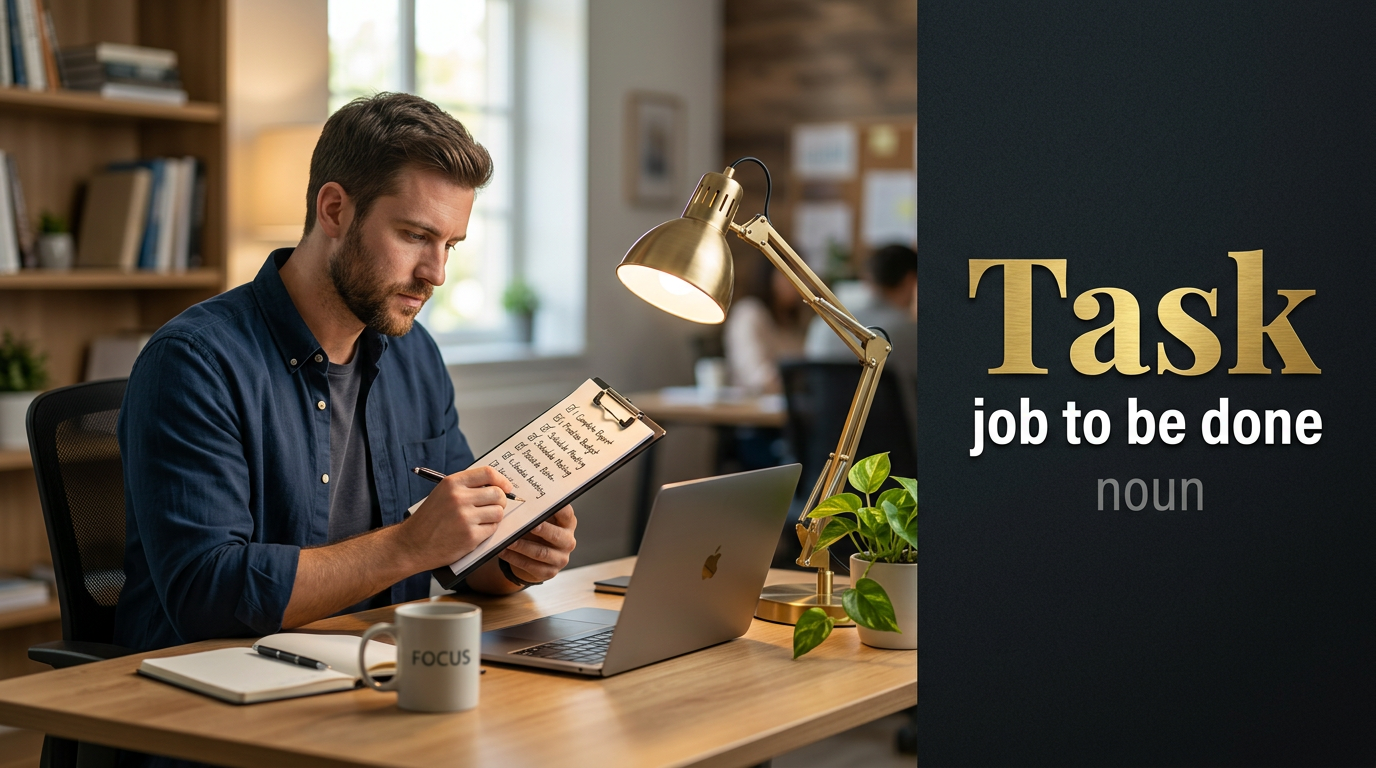صورة توضيحية لمعنى كلمة Task (مهمة أو واجب)