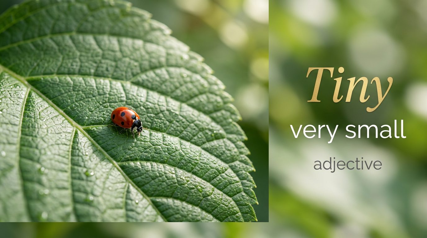 Tiny (صغير جداً) — illustrated meaning of the English word Tiny on GL Dictionary