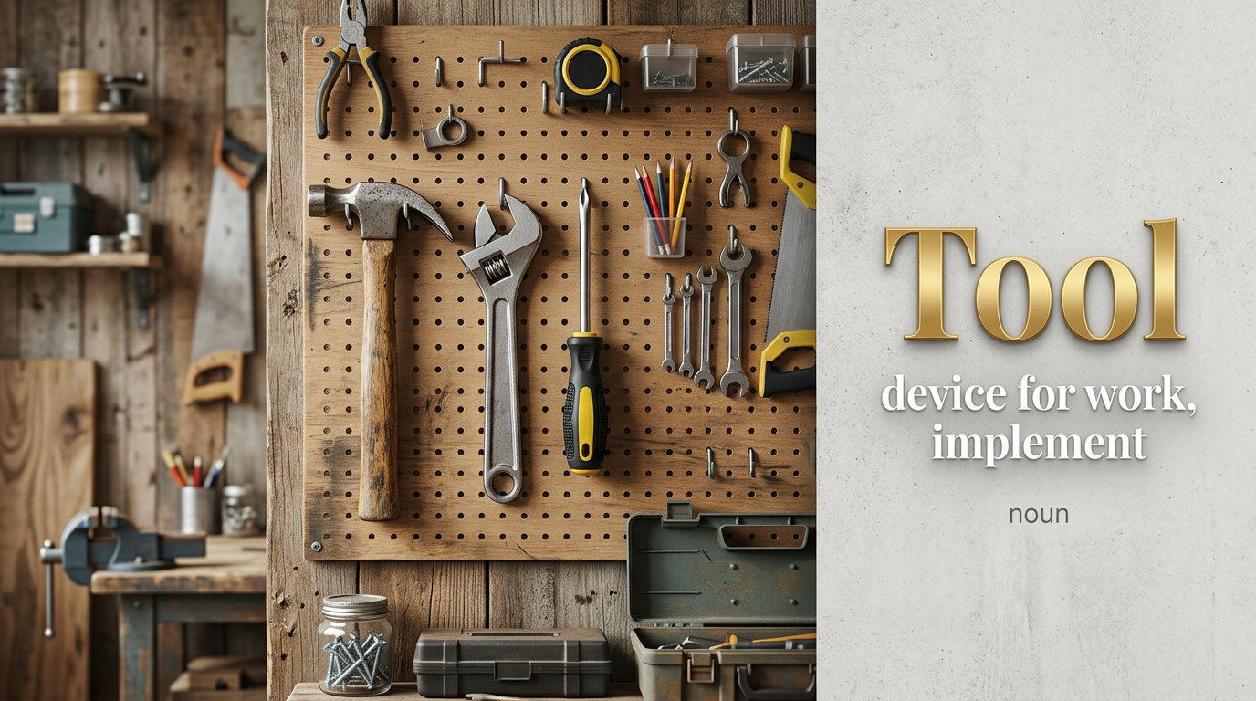 Tool (أداة أو عدة) — illustrated meaning of the English word Tool on GL Dictionary