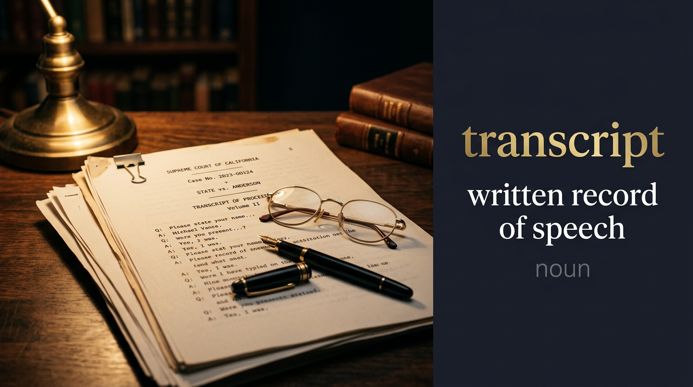 صورة توضيحية لمعنى كلمة Transcript (نسخة مكتوبة)