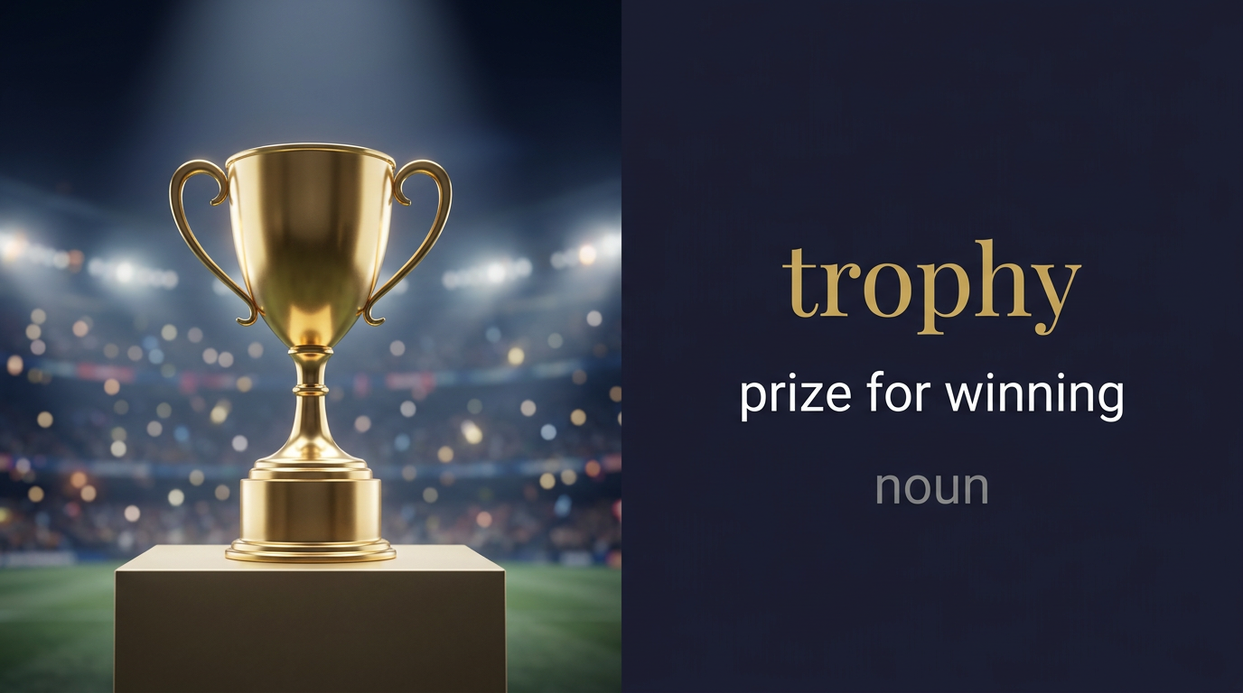 Trophy (جائزة أو كأس) — illustrated meaning of the English word Trophy on GL Dictionary