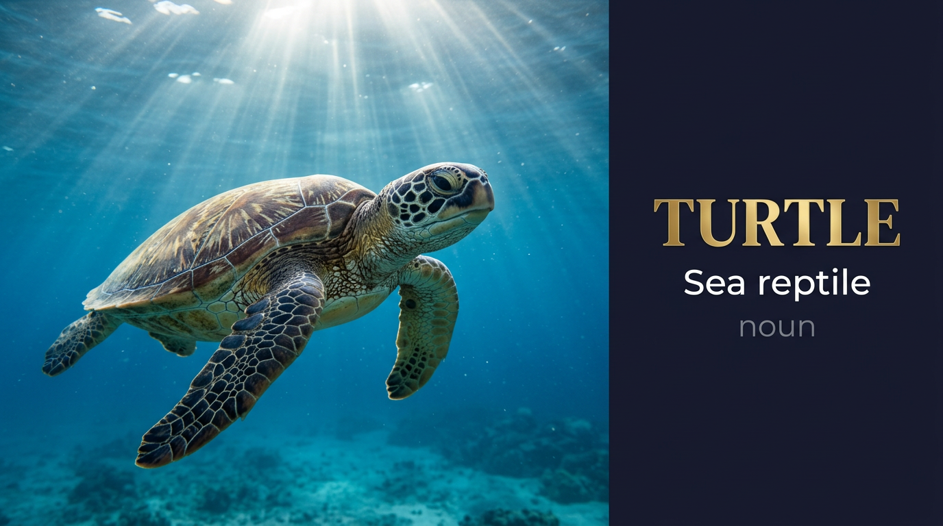 صورة توضيحية لمعنى كلمة Turtle (سلحفاة أو زاحف)
