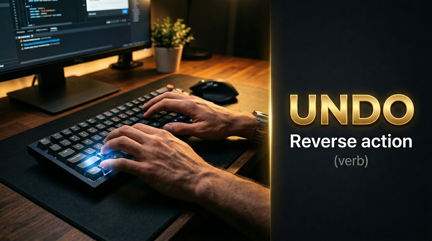صورة توضيحية لمعنى كلمة Undo (يلغي أو يعكس)