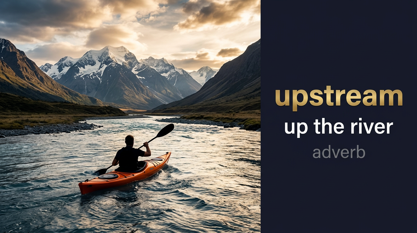 صورة توضيحية لمعنى كلمة Upstream (في الاتجاه المعاكس)