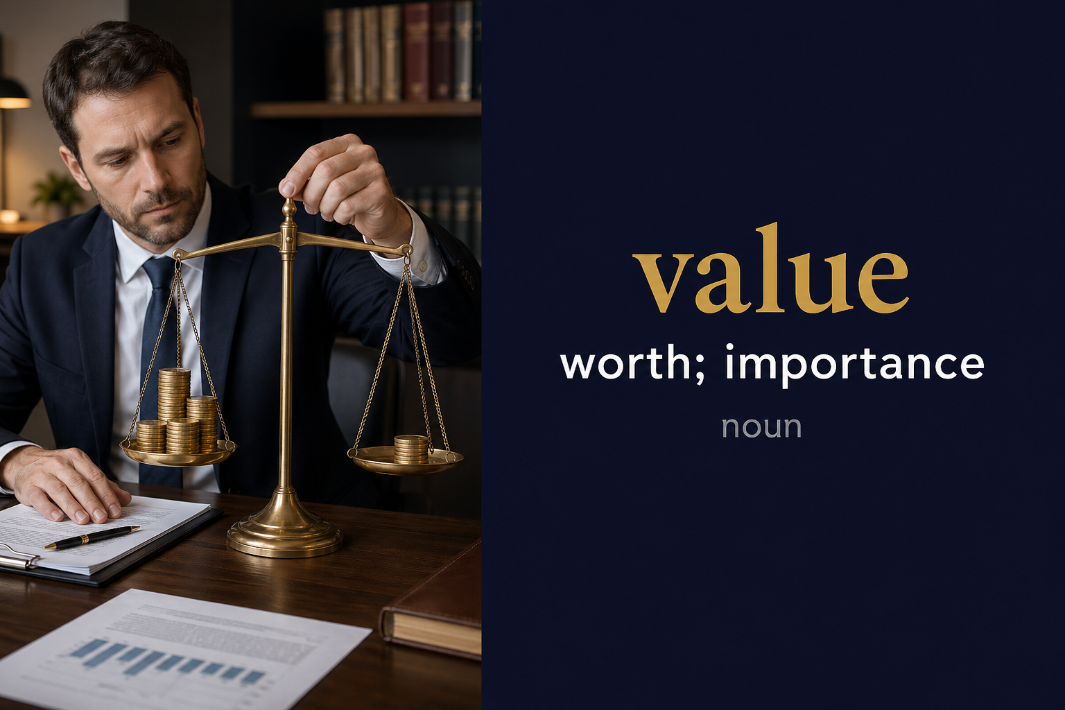 صورة توضيحية لمعنى كلمة Value (القيمة أو الأهمية)