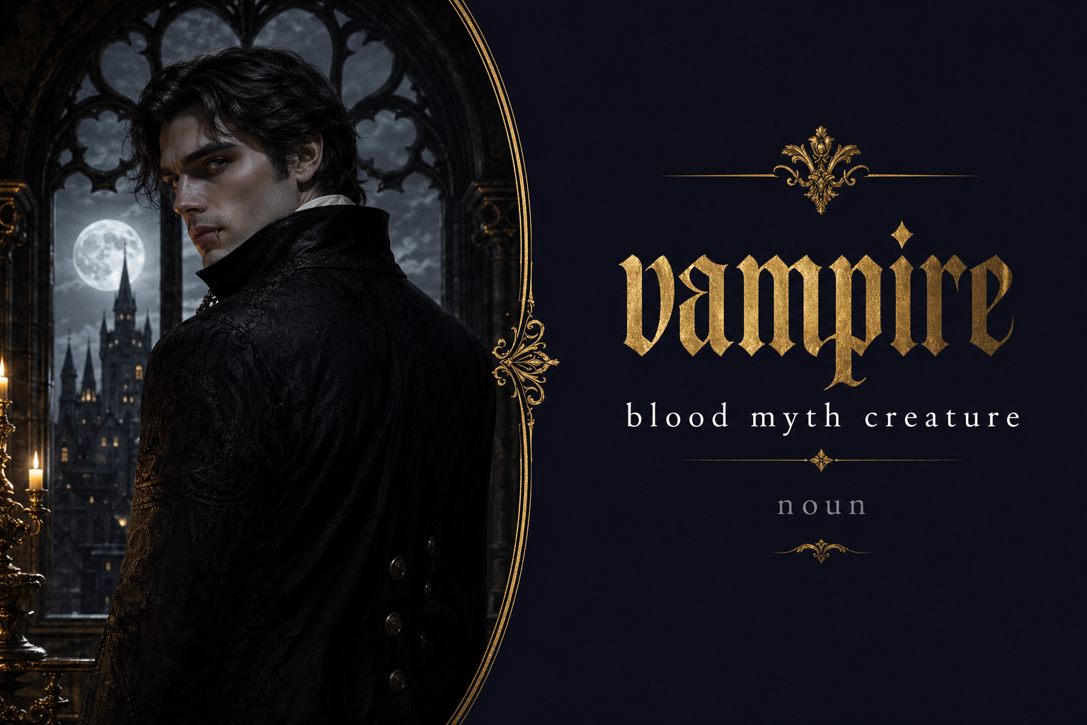 Vampire (مصاص دماء) — illustrated meaning of the English word Vampire on GL Dictionary