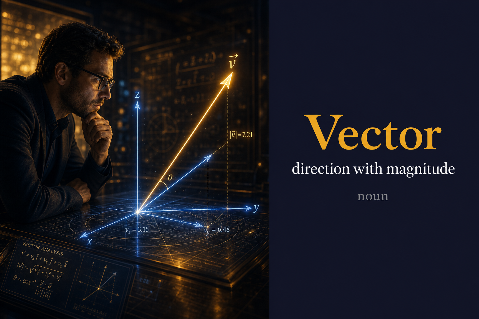صورة توضيحية لمعنى كلمة Vector (متجه أو شعاع)