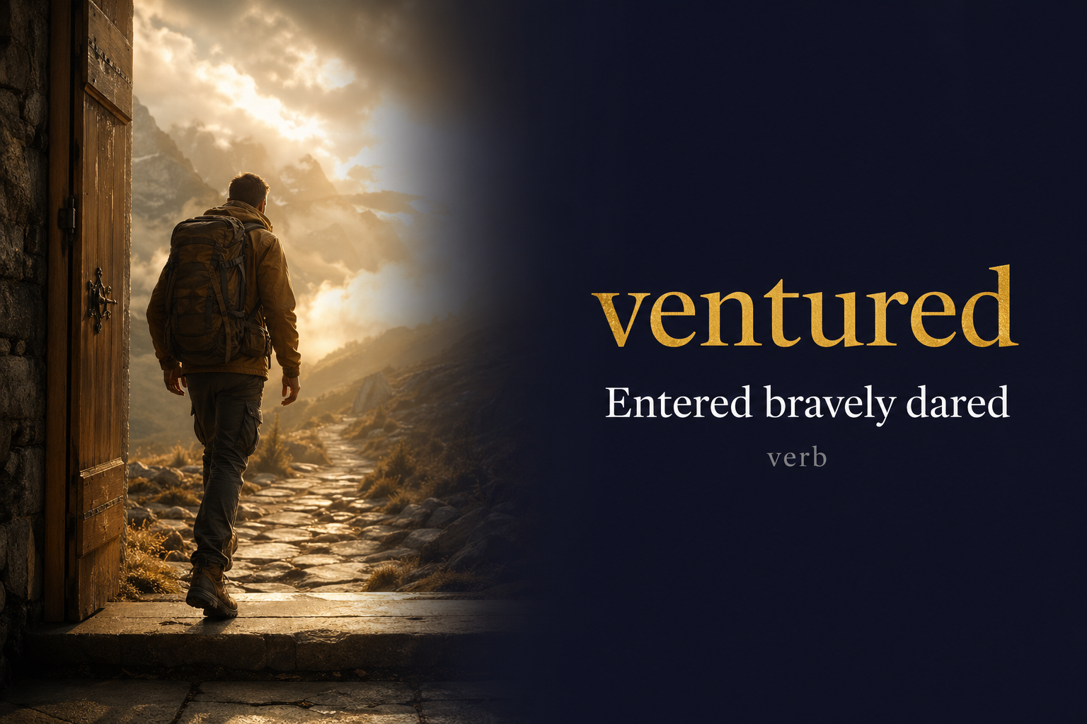 صورة توضيحية لمعنى كلمة Ventured (تجرأ وخاطر)