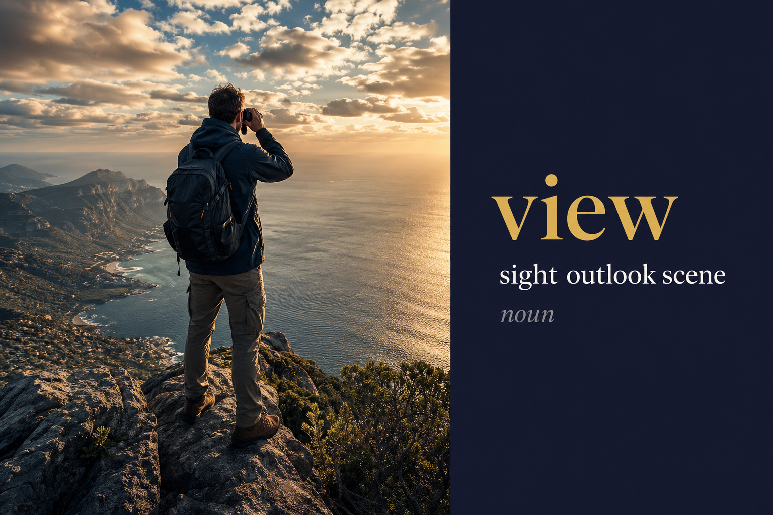 View (منظر أو رؤية) — illustrated meaning of the English word View on GL Dictionary