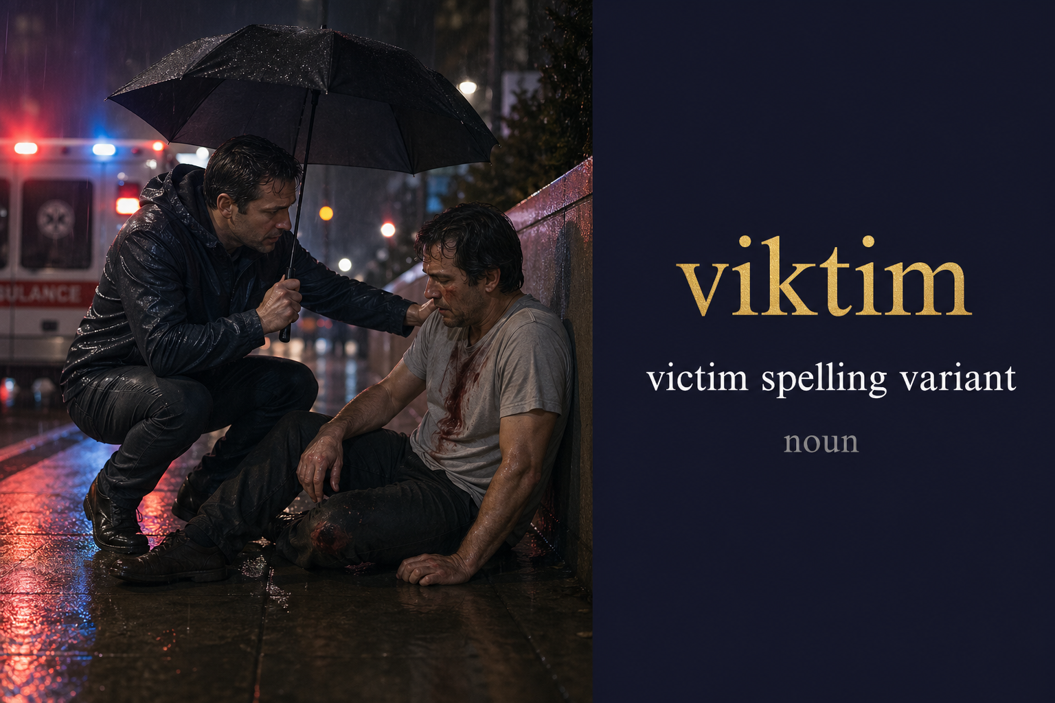 Viktim (ضحية) — illustrated meaning of the English word Viktim on GL Dictionary