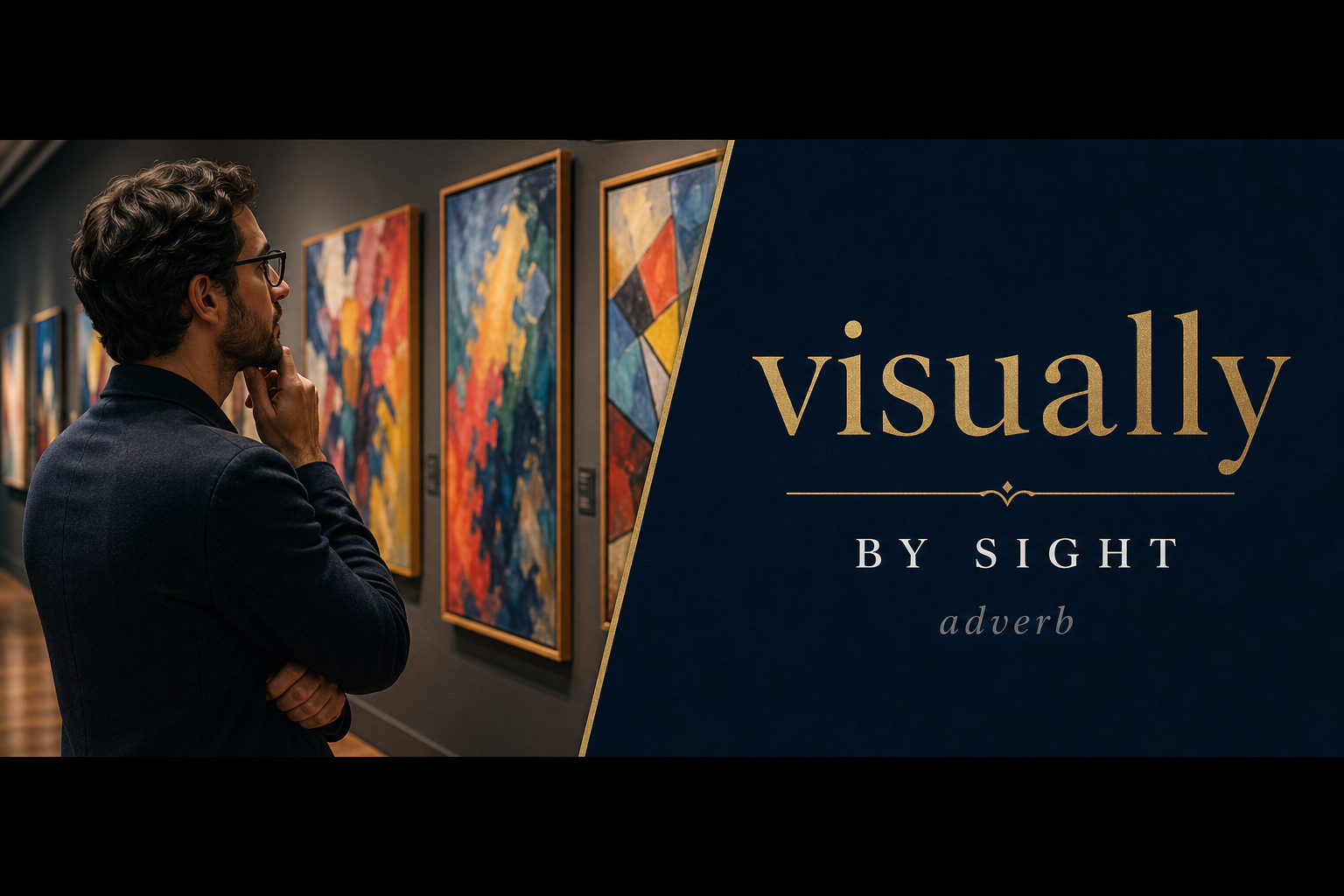 Visually (بصرياً أو مرئياً) — illustrated meaning of the English word Visually on GL Dictionary