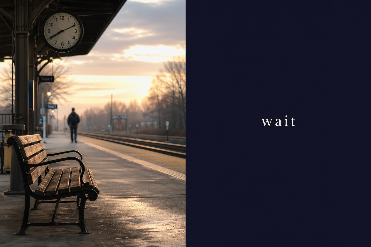 Wait (ينتظر أو يصبر) — illustrated meaning of the English word Wait on GL Dictionary