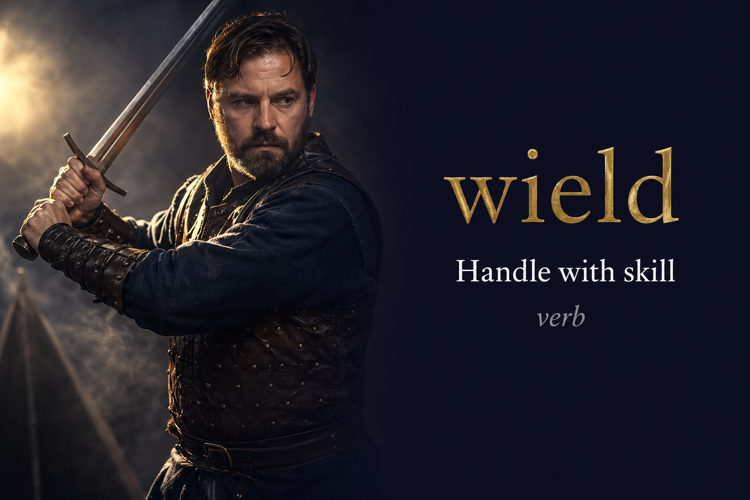صورة توضيحية لمعنى كلمة Wield (يُمسك)