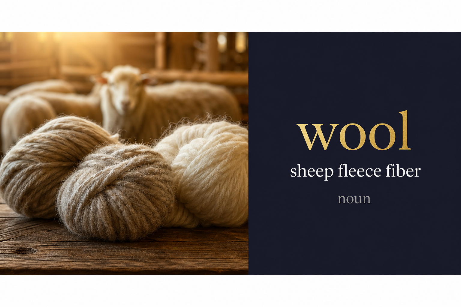 Wool (صوف الخراف) — illustrated meaning of the English word Wool on GL Dictionary