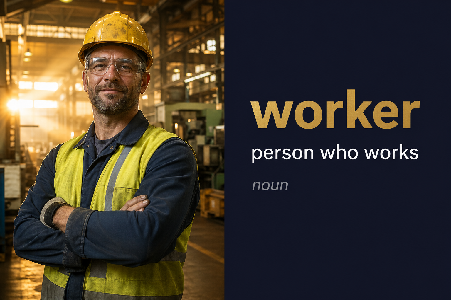 صورة توضيحية لمعنى كلمة Worker (عامل أو موظف)
