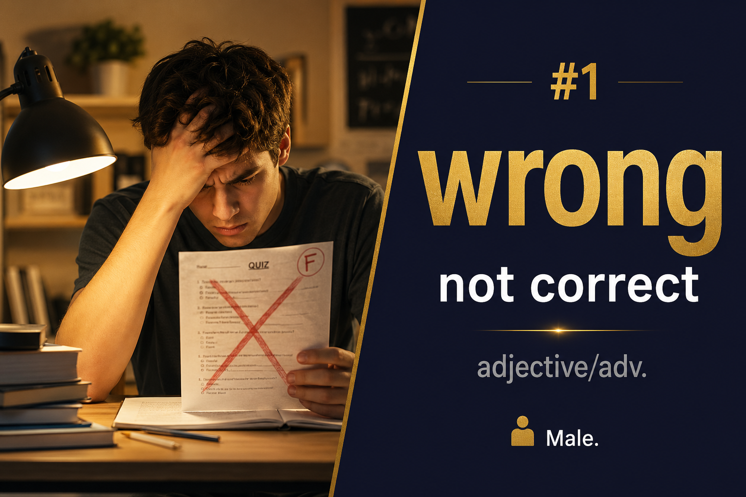 صورة توضيحية لمعنى كلمة Wrong (خطأ أو غير صحيح)