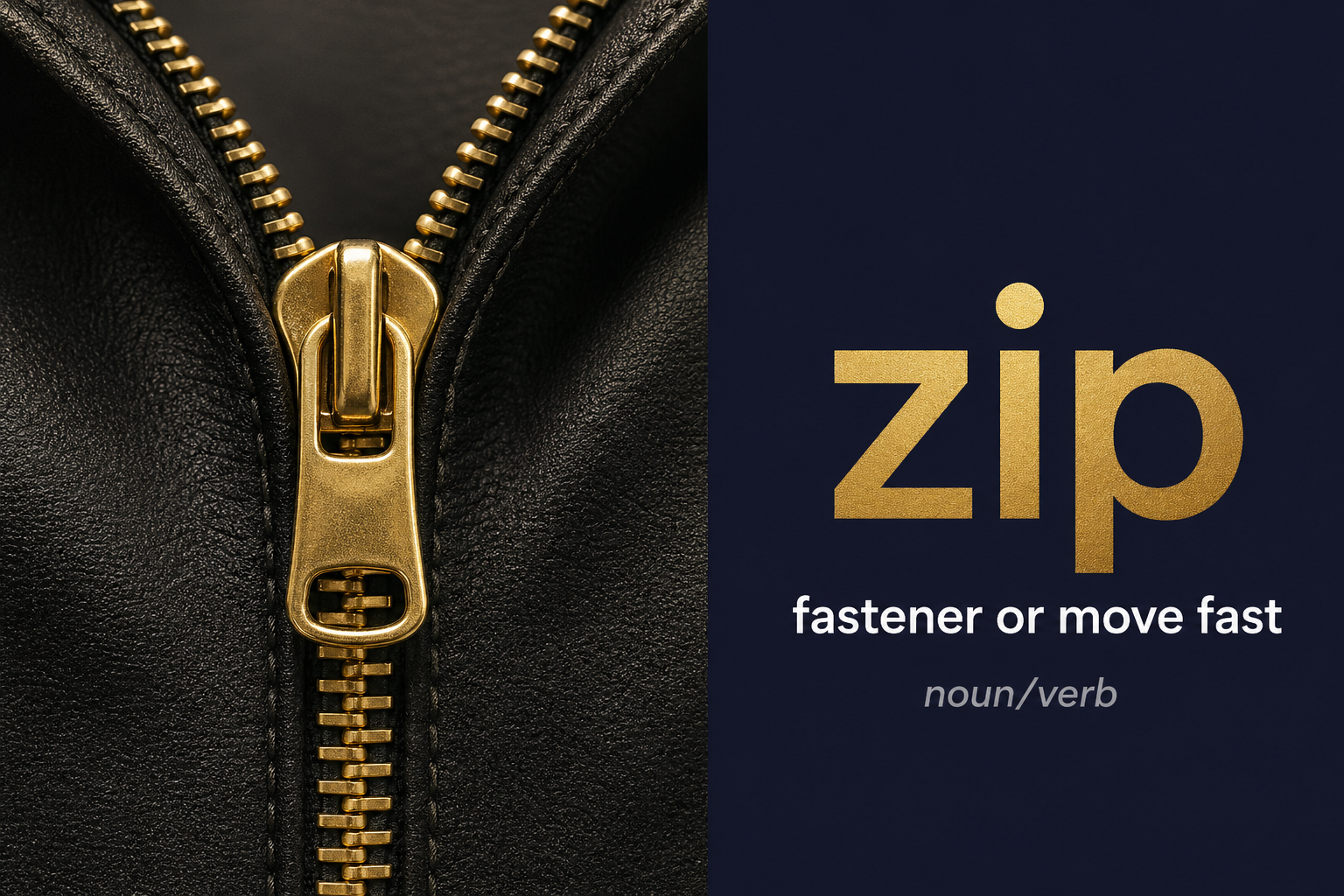 صورة توضيحية لمعنى كلمة Zip (يغلق بسرعة)